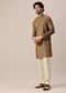 Yellow Kurta Set In Cotton Silk With Multi Color Floral Prints