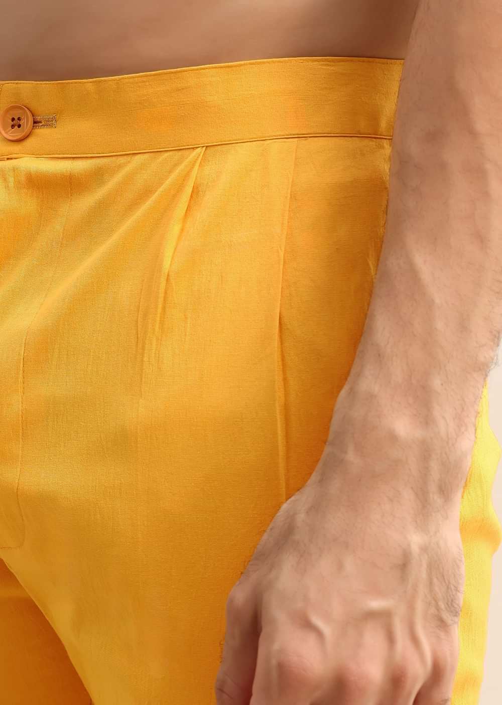 Yellow Kurta Set With Hand Embroidered Jacket