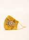 Yellow Mask In Satin Silk With Moti And Zardosi Embroidered Floral Motif
