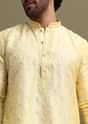 Yellow Men Kurta Set With Threadwork