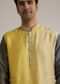 Yellow Ombre Silk Kurta Set With Mirror Work