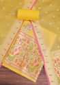 Yellow Woven Silk Paithani Dress Material