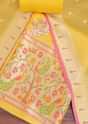 Yellow Woven Silk Paithani Dress Material