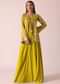 Yellow Sequin Embellished Jacket And Palazzo Set