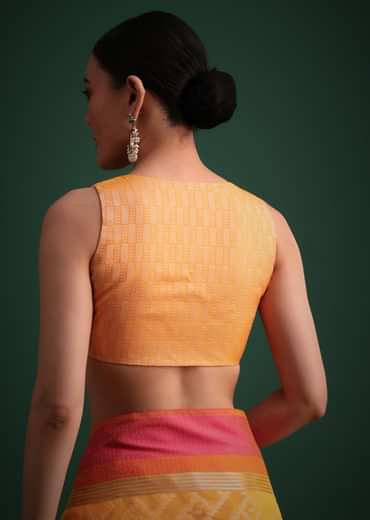 Yellow Silk Handloom Saree With Jaal Woven Work