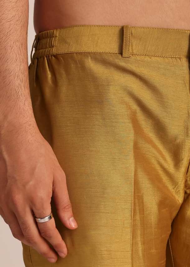 Yellow Silk Zardosi Indowestern Set