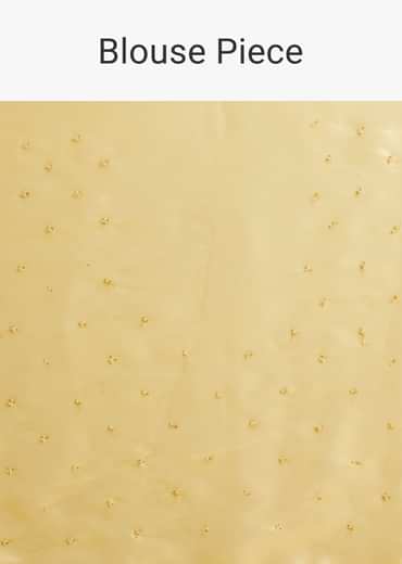 Yellow Tissue Silk Saree With Bead Work And Unstitched Blouse Piece