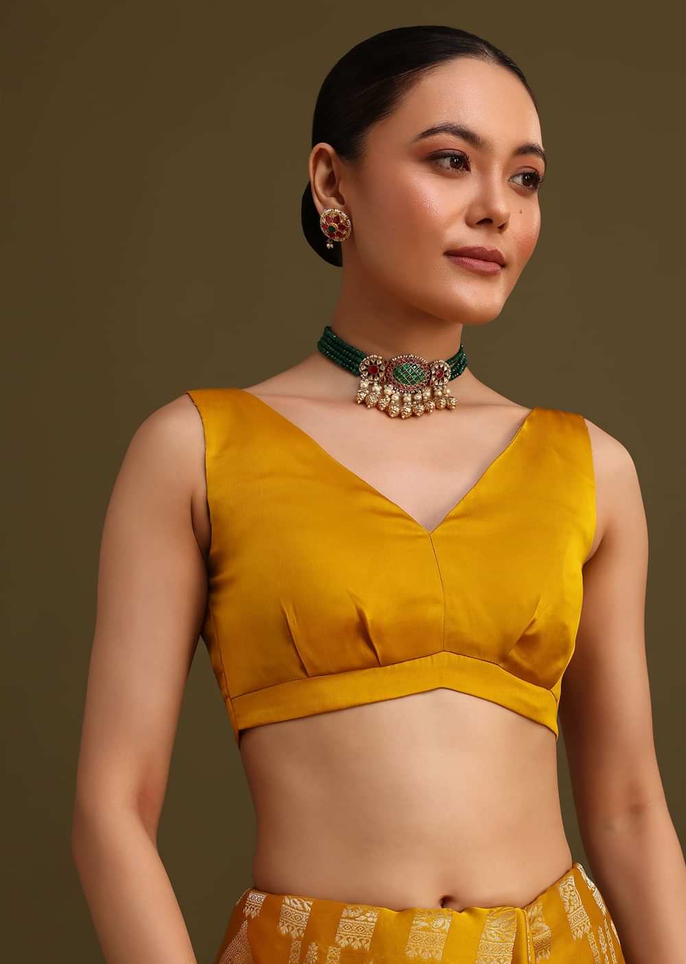 Yellow Zari Weave Saree With Unstitched Blouse