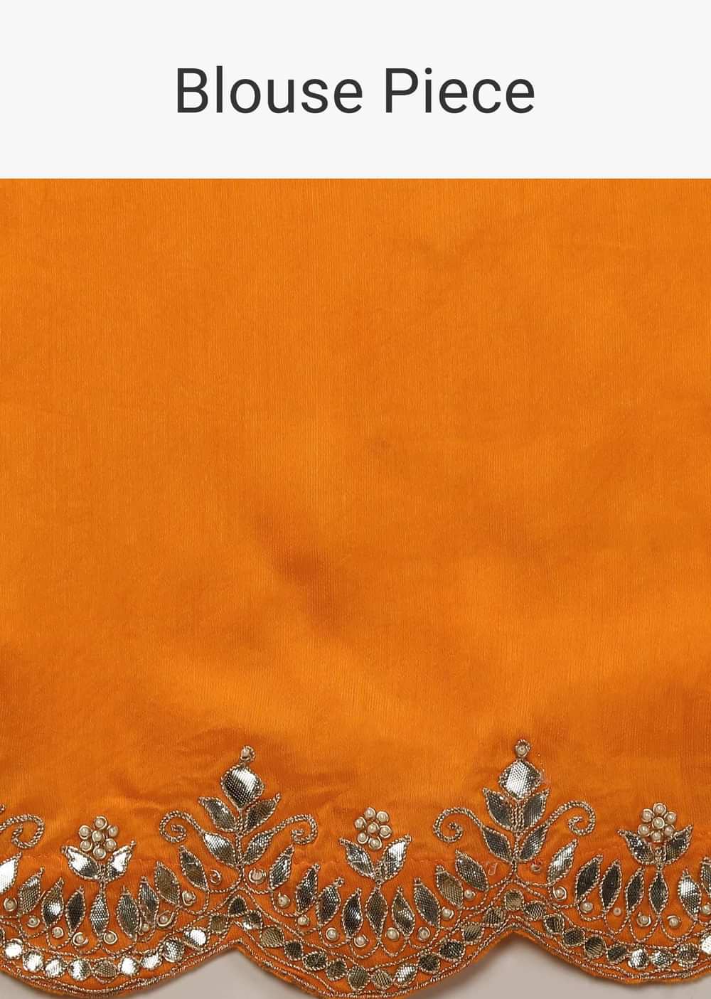 Zinnia Yellow Saree In Organza With Lehariya Print And Gotta Embroidered Scallop Border
